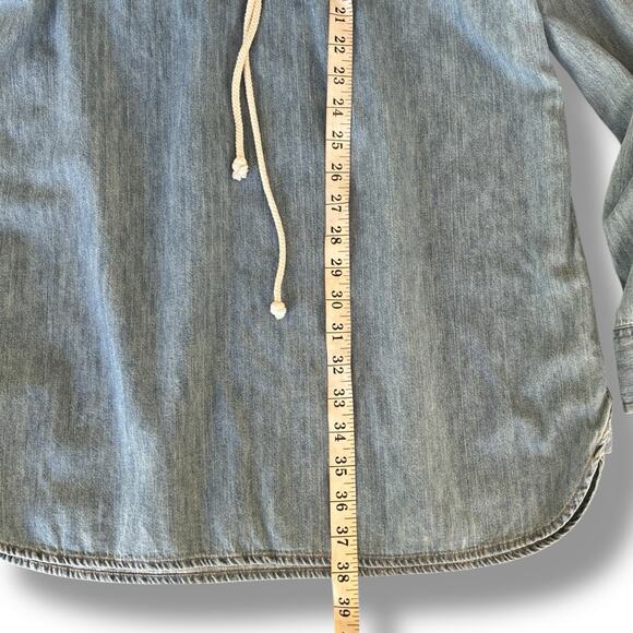 Lauren Ralph Lauren Shirt Dress Women's Size 6 Chambray Waist Tie Embroidered - Picture 7 of 7